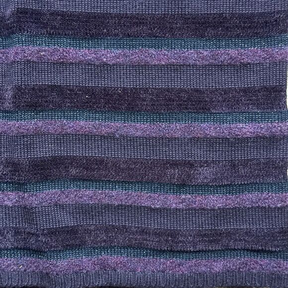 Vintage Valerie Stevens Sweater Medium Purple 90s Y2K Stripe Wool Blend Textured - Picture 8 of 10